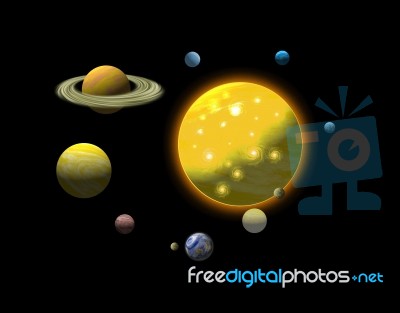 Solar System Planets Sun Stock Image