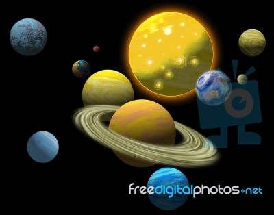 Solar System Planets Sun Stock Image