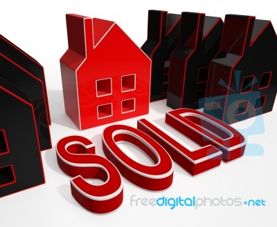 Sold House Displays Sale Of Real Estate Stock Image