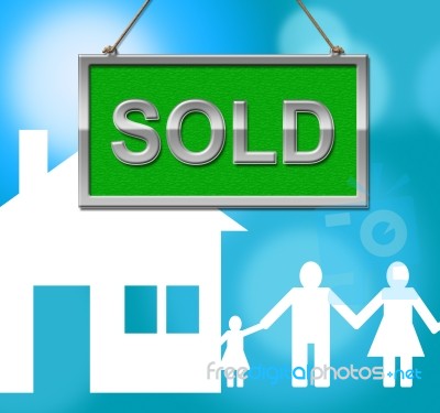 Sold House Represents Display Properties And Bungalow Stock Image