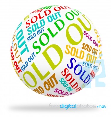 Sold Out Cube Means Stock Stocks And Text Stock Image