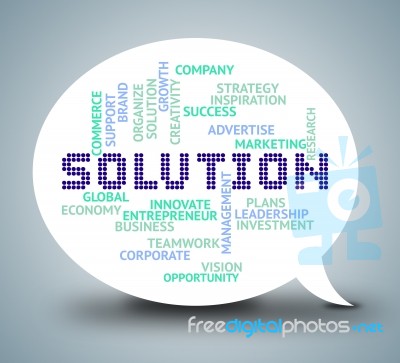 Solution Bubble Means Successful Goals And Achievement Stock Image