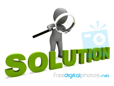 Solution Character Shows Achievement Resolution Succeed And Solv… Stock Image