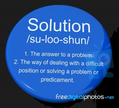 Solution Definition Button Stock Image