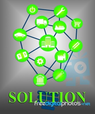 Solution Icons Represent Solving Successful And Resolution Stock Image