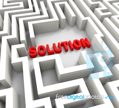 Solution In Maze Showing Puzzle Solved Stock Image