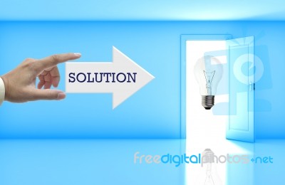 solution lightbulb Stock Photo