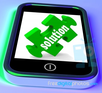 Solution On Smartphone Shows Successful Strategies Stock Image