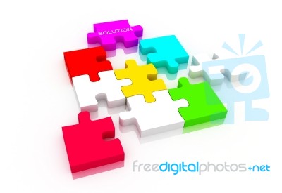 Solution Puzzle Stock Image