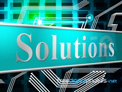 Solution Solutions Shows Advertisement Succeed And Solve Stock Image