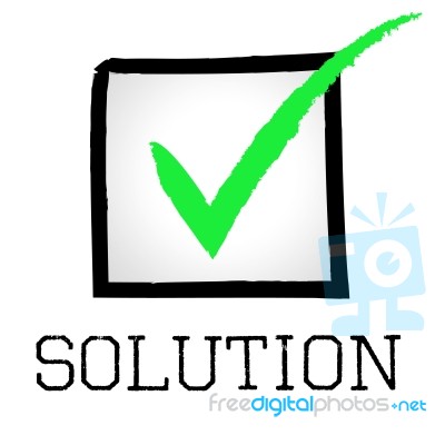 Solution Tick Shows Checked Successful And Passed Stock Image