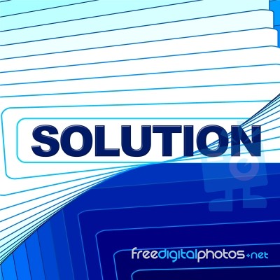 Solution Word Represents Solve Commercial And Goal Stock Image