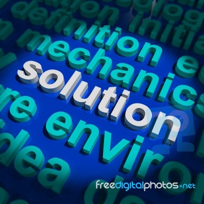 Solution Word Showing Success Stock Image