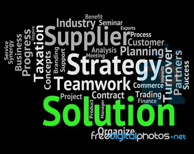 Solution Word Shows Success Resolve And Succeed Stock Image