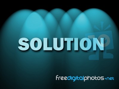 Solution Words Shows Achievement Resolution Solving And Solved Stock Image