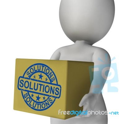 Solutions Box Means Solving Problems And Improvement Stock Image