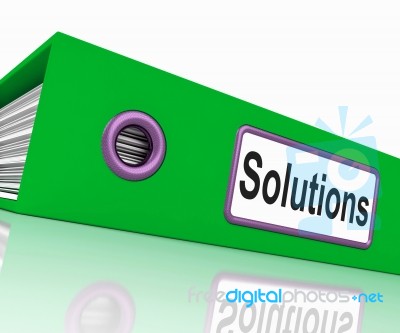 Solutions File Indicates Business Administration And Paperwork Stock Image