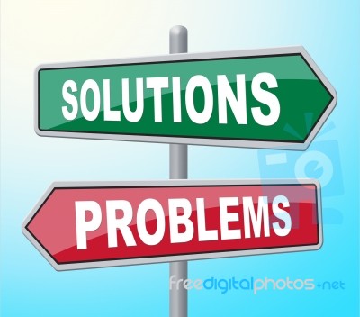 Solutions Problems Means Difficult Situation And Achievement Stock Image