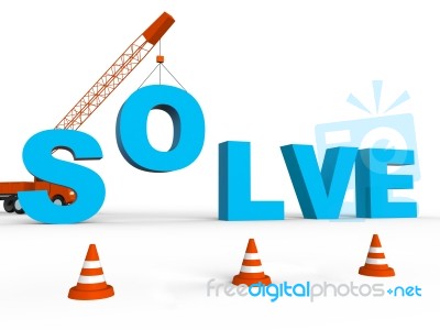 Solve Crane Represent Solving Successful 3d Rendering Stock Image