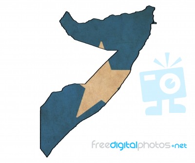 Somalia  Map On  Flag Drawing ,grunge And Retro Flag Series Stock Image