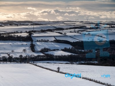 Soowy Landscape Near Gateshead, Tyne And Wear Stock Photo