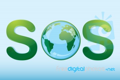 Sos With Globe Stock Image