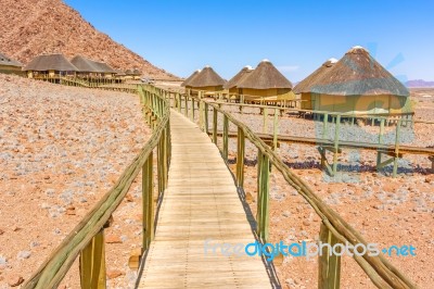 Sossus Dune Lodges In Namibia Stock Photo