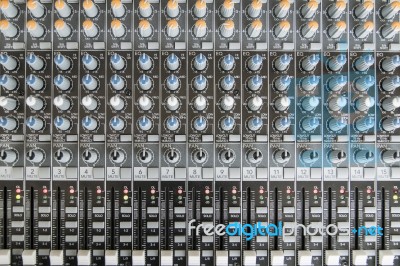 Sound Mixer Control Panel. Sound Controller Recording Studio. Mu… Stock Photo