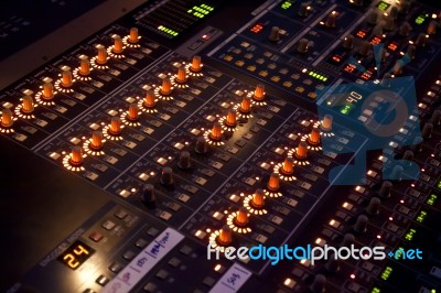 Sound Mixer In Concert Stock Photo