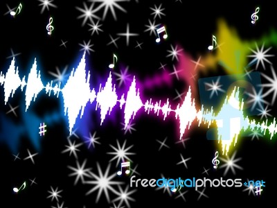 Sound Wave Shows Music Soundtrack And Volume Stock Image