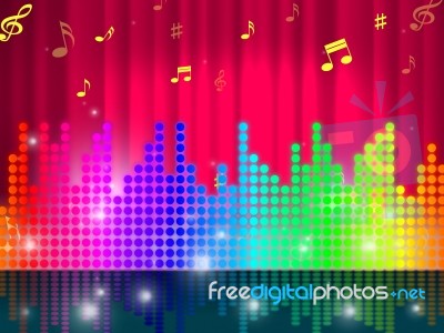 Sounds Waves Background Shows Make Music Or Sing Stock Image