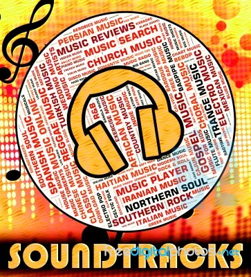 Soundtracks Music Means Motion Picture And Book Stock Image