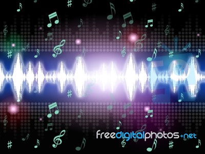 Soundwaves Background Mean Music Singing And Melodies
 Stock Image