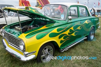 Souped Up Vauxhall Victor With Special Paintwork Stock Photo