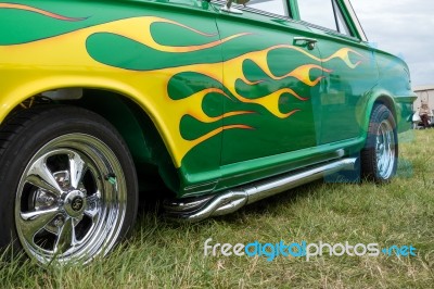 Souped Up Vauxhall Victor With Special Paintwork Stock Photo