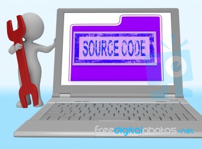 Source Code Indicates Software Programming 3d Rendering Stock Image