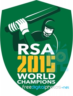 South Africa Cricket 2015 World Champions Shield Stock Image