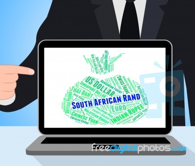 South African Rand Means Forex Trading And Exchange Stock Image