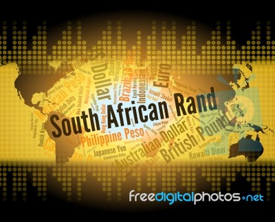 South African Rand Represents Currency Exchange And Coinage Stock Image