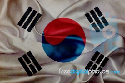 South Korea Grunge Waving Flag Stock Image