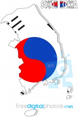 South Korea Map Stock Image