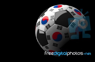 South Korea Soccer Ball Isolated Dark Background Stock Image