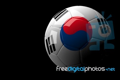 South Korea Soccer Ball Isolated Dark Background Stock Image