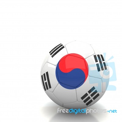 South Korea Soccer Ball Isolated White Background Stock Image