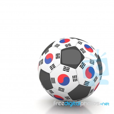 South Korea Soccer Ball Isolated White Background Stock Image