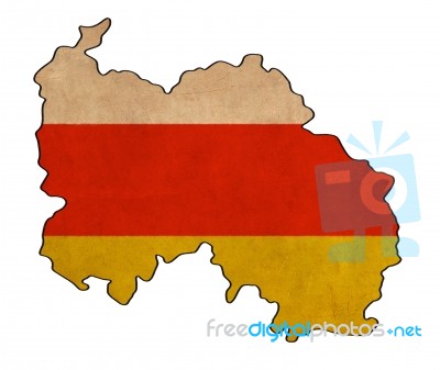 South Ossetia Map On  Flag Drawing ,grunge And Retro Flag Series… Stock Image