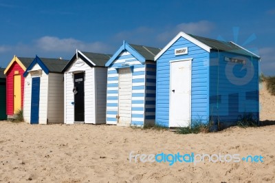 Southwold, Suffolk/uk - June 2 : Colourful Beach Huts In Southwo… Stock Photo