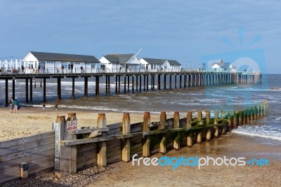 Southwold, Suffolk/uk - May 31 : Sun Setting On Southwold Pier S… Stock Photo