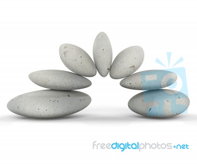 Spa Stones Indicates Equal Value And Balanced Stock Image