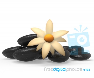 Spa Stones Indicates Tranquility Flowers And Flora Stock Image